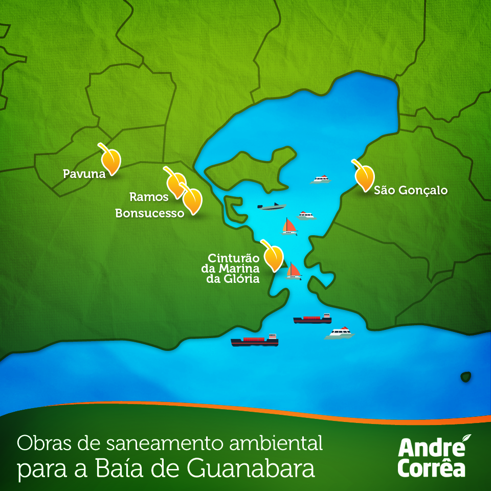 Obras de saneamento ambiental para a Baía de Guanabara