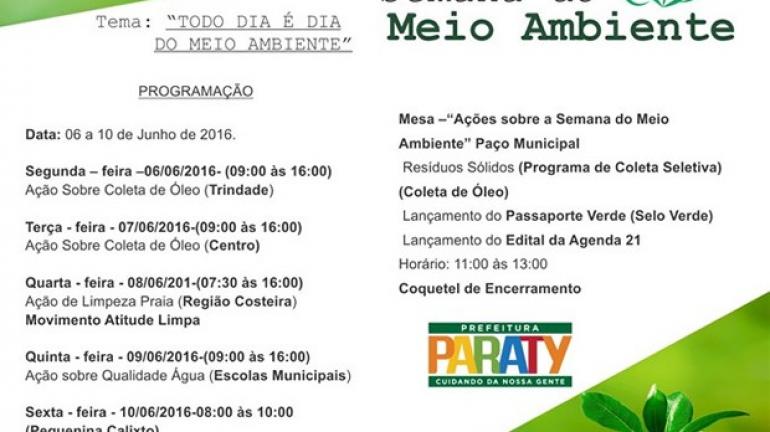 Semana do Meio Ambiente é lembrada com ações em Paraty, RJ