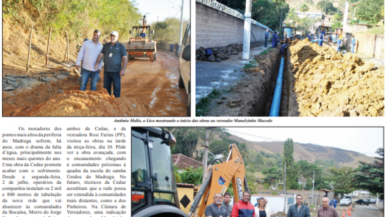 Obra da Cedae promete acabar com problema de falta d'água à periferia do Madruga