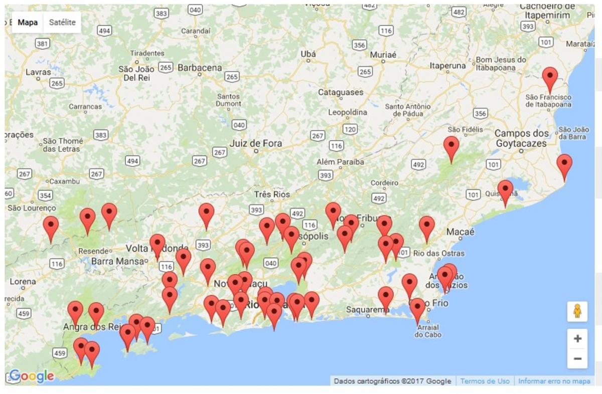 Mapa de Unidades de Conservação do RJ