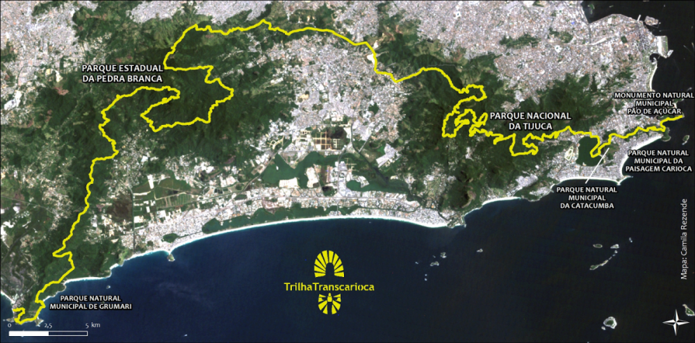 Mapa da Trilha Transcarioca - André Corrêa